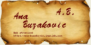 Ana Buzaković vizit kartica